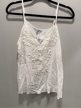 Dry Goods Ivory Crochet-Front Spaghetti Strap Tank